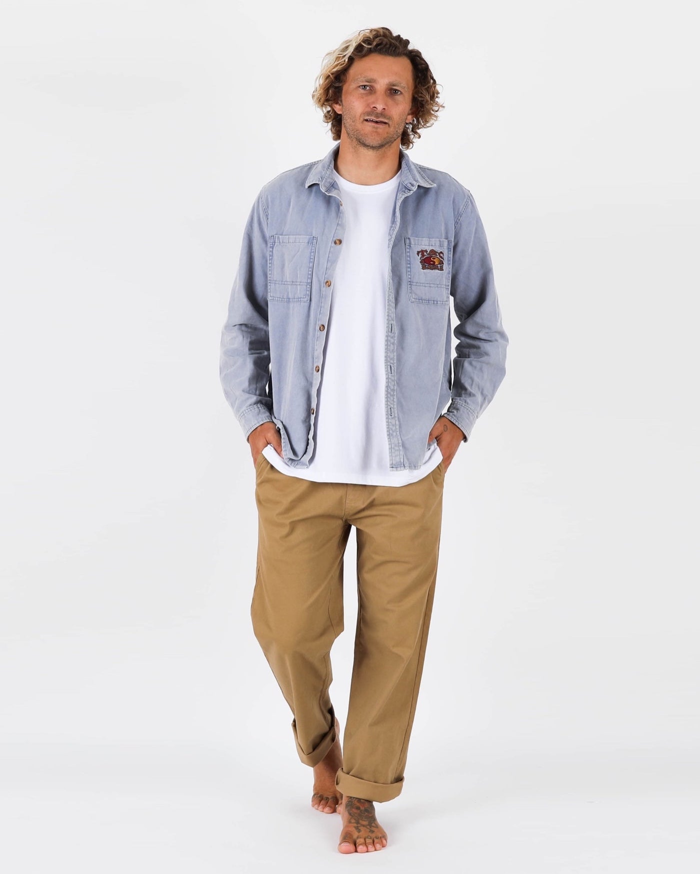 Dawn L/S Canvas Overshirt - Ocean