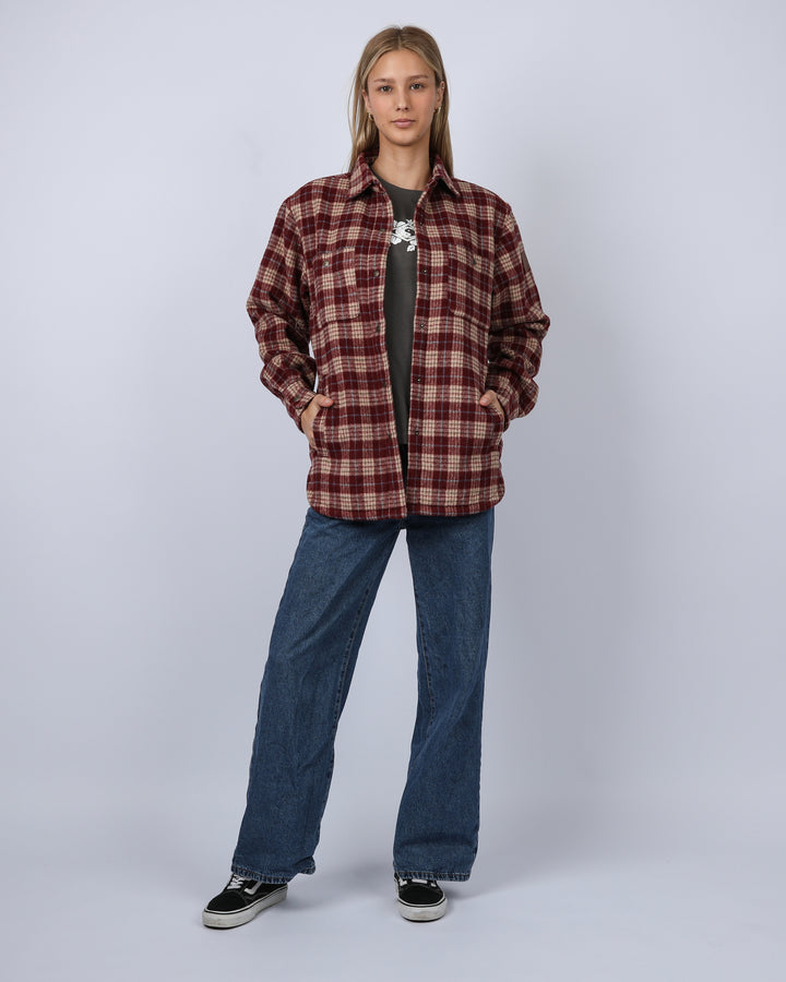 Canyon Sherpa Shacket - Ruby