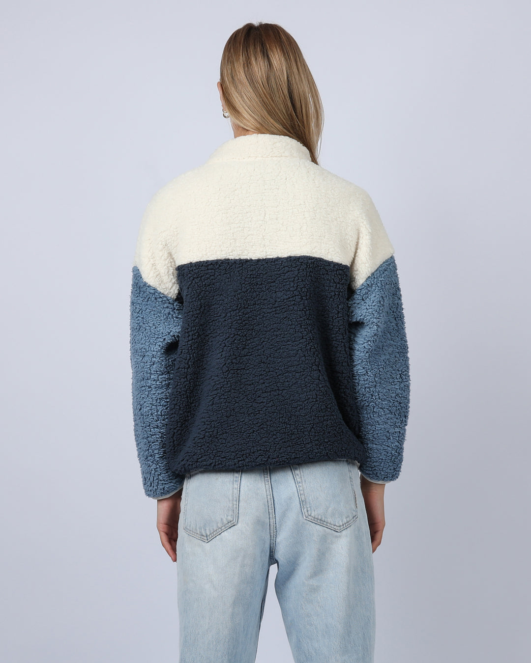 Blockout 1/4 Zip Sherpa - Blue