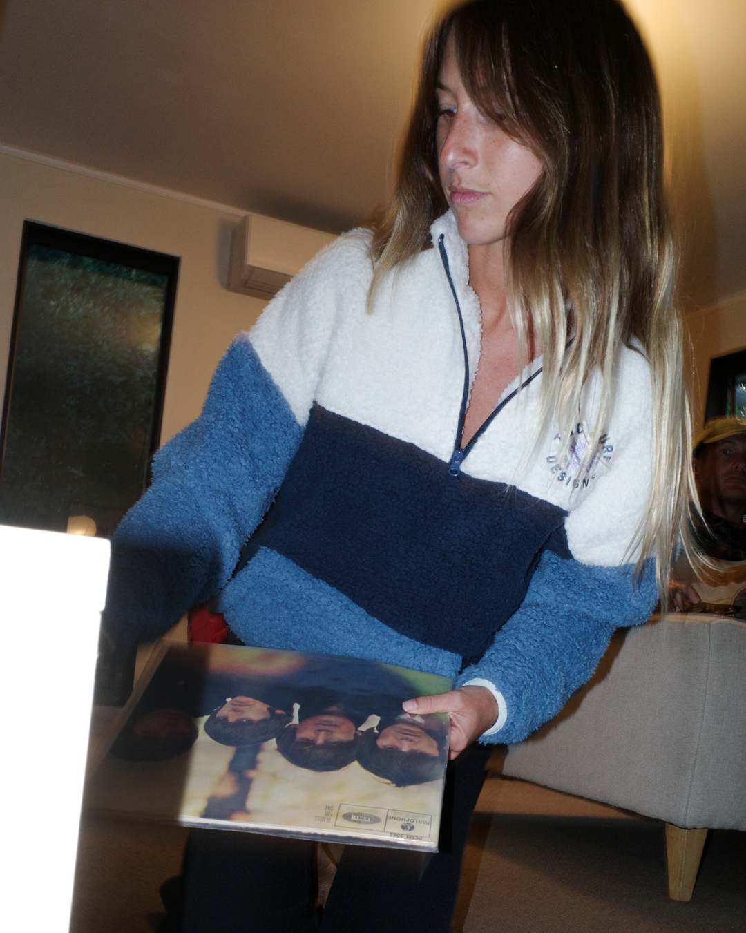 Blockout 1/4 Zip Sherpa - Blue