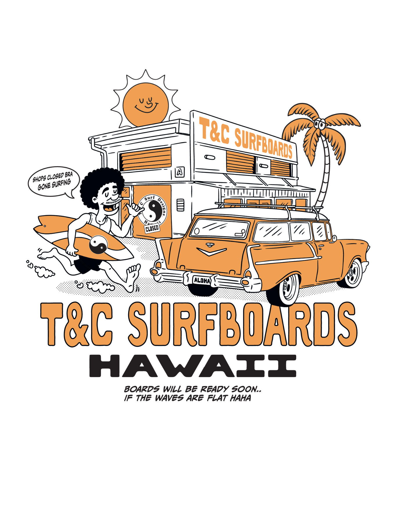 Gone Surfing Tee - Natural