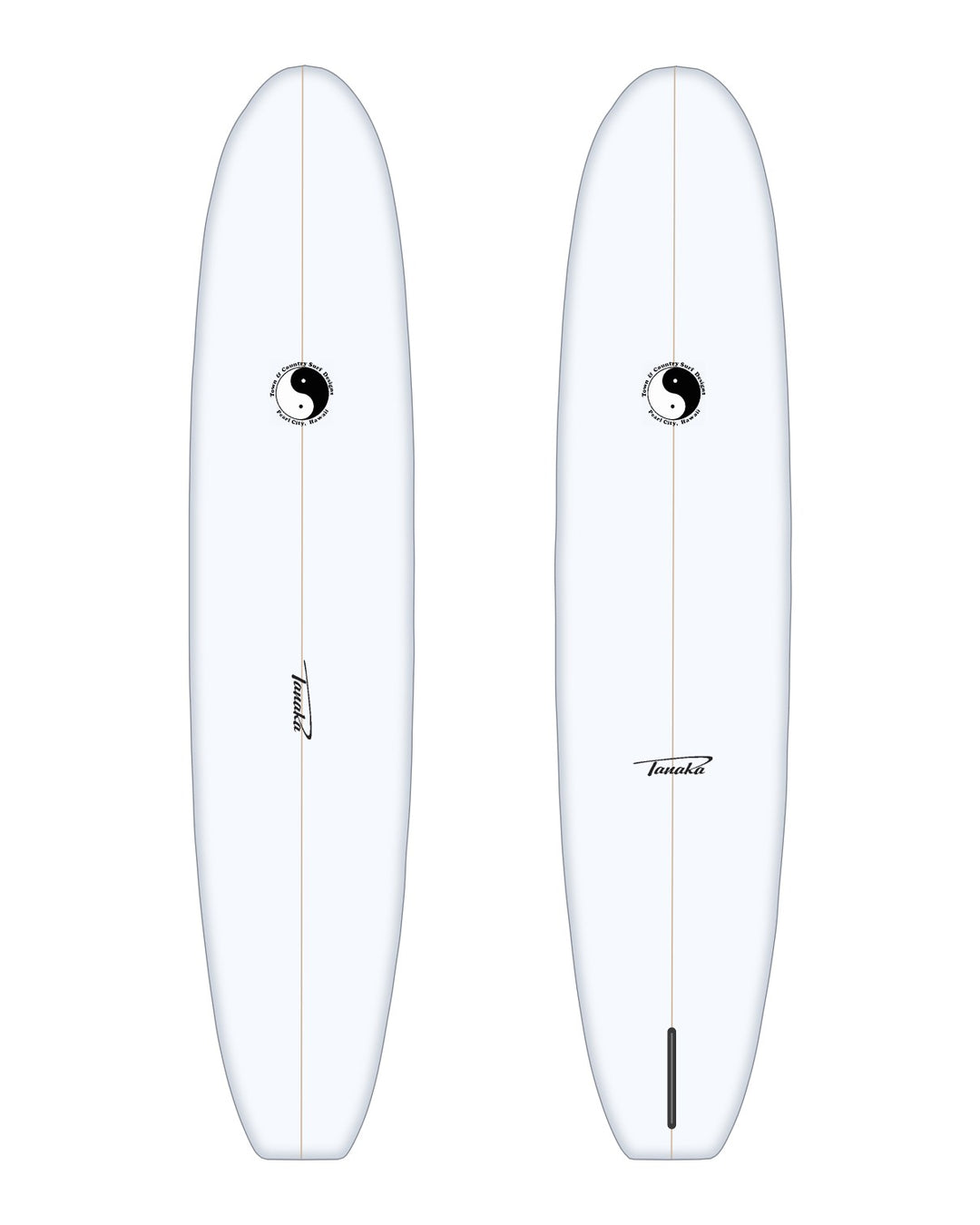 Beach Boy surfboard in white – deck and bottom