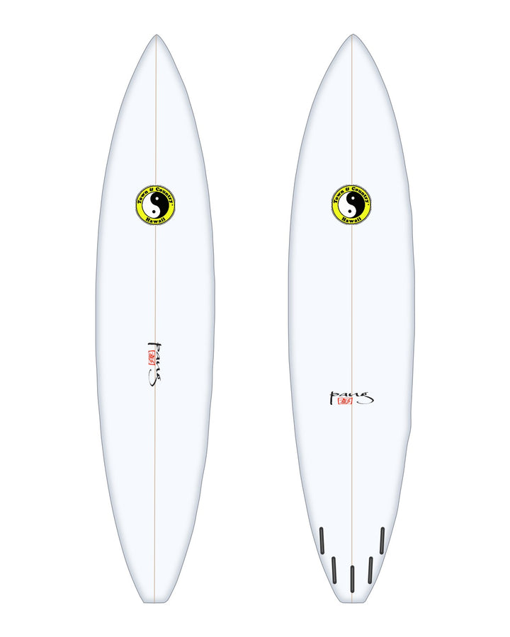 Big Jaws Board surfboard in white – deck and bottom