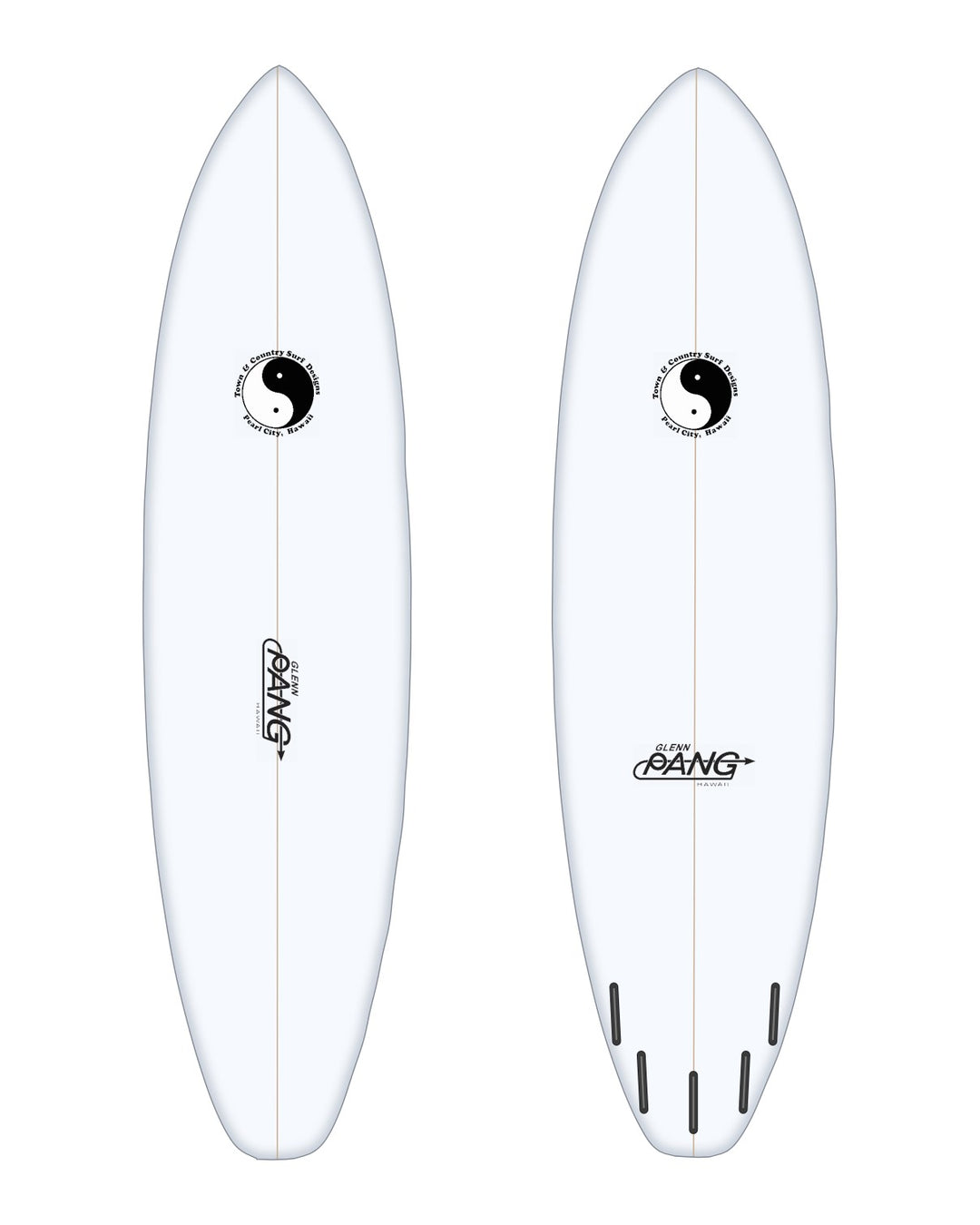 Bullit surfboard in white – deck and bottom