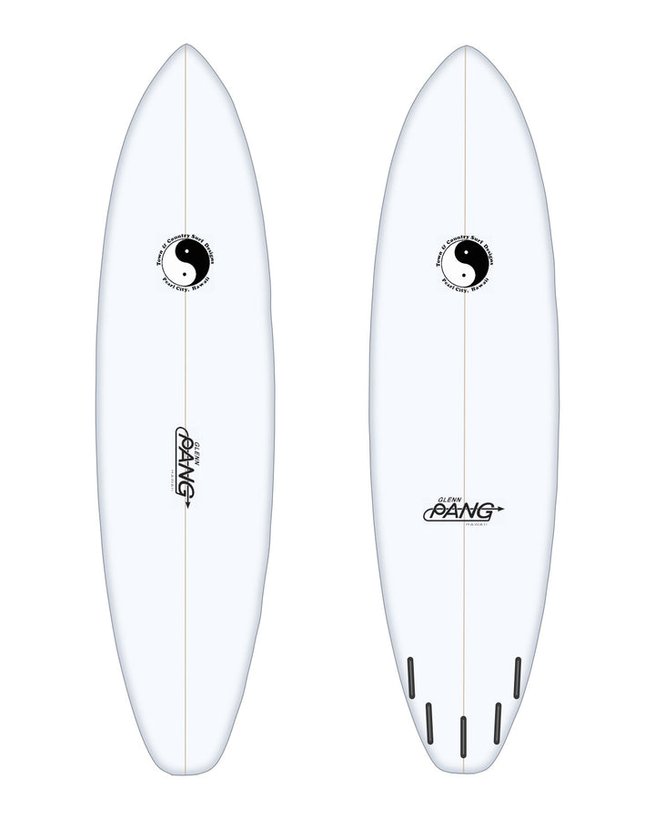 Bullit surfboard in white – deck and bottom