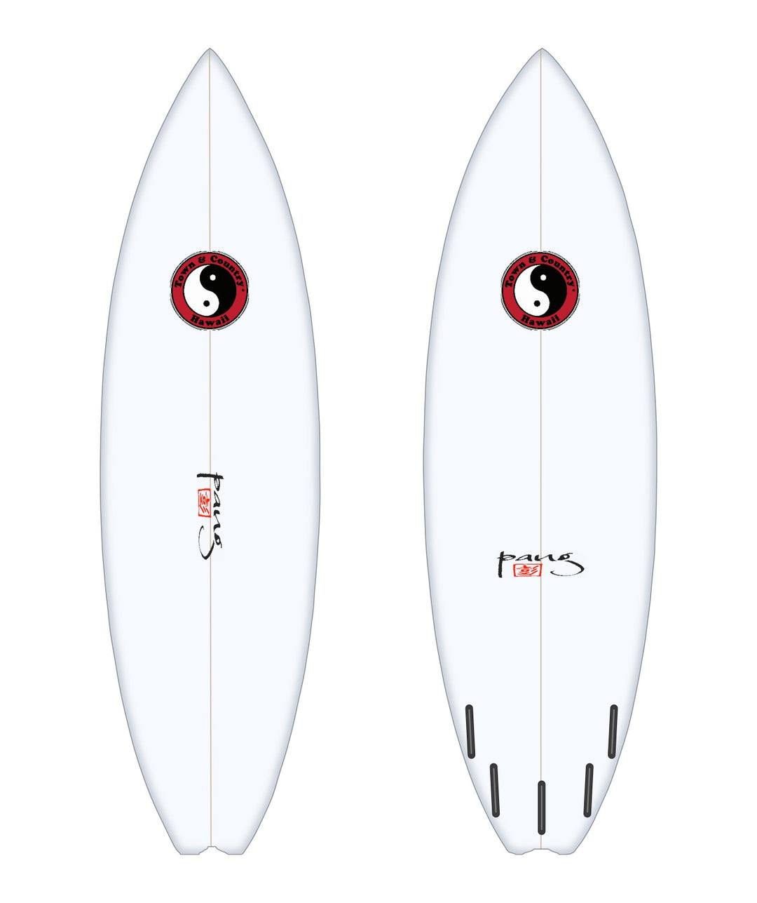 Crankshaft surfboard in white – deck and bottom