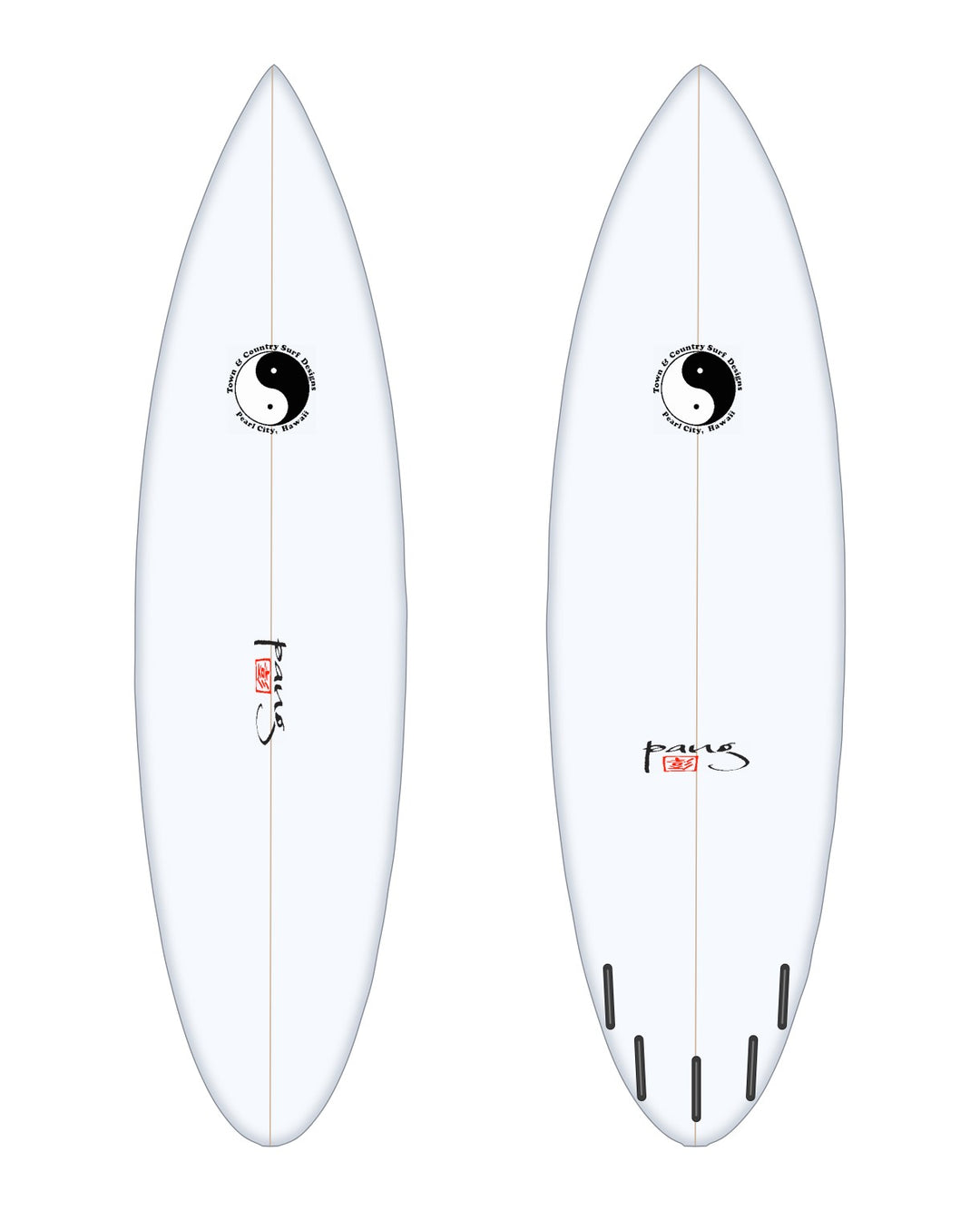 CSU-F surfboard in white – deck and bottom