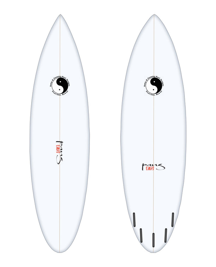 CSU-F surfboard in white – deck and bottom