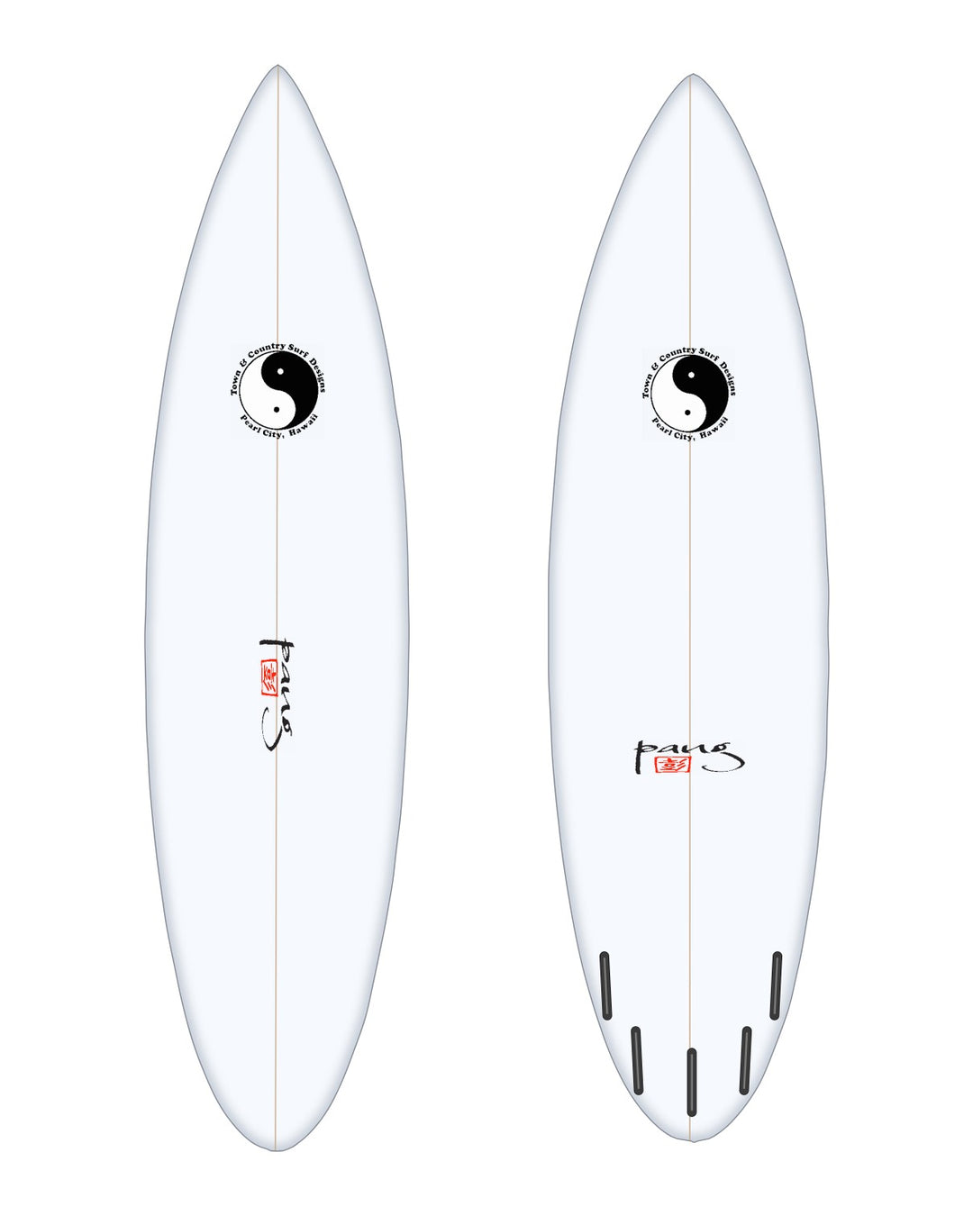CSU surfboard in white – deck and bottom