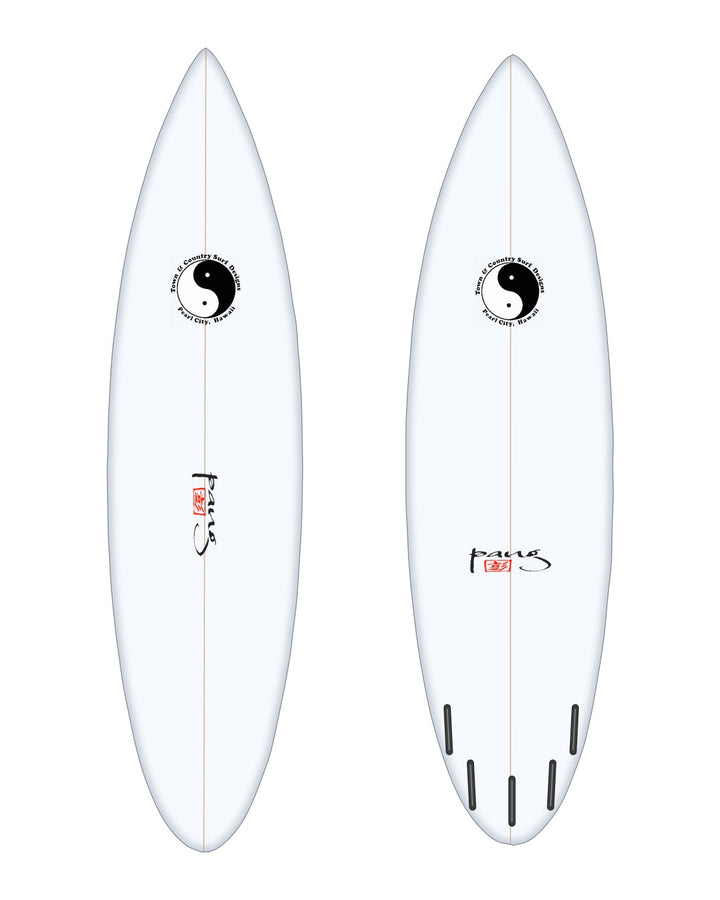 CSU surfboard in white – deck and bottom