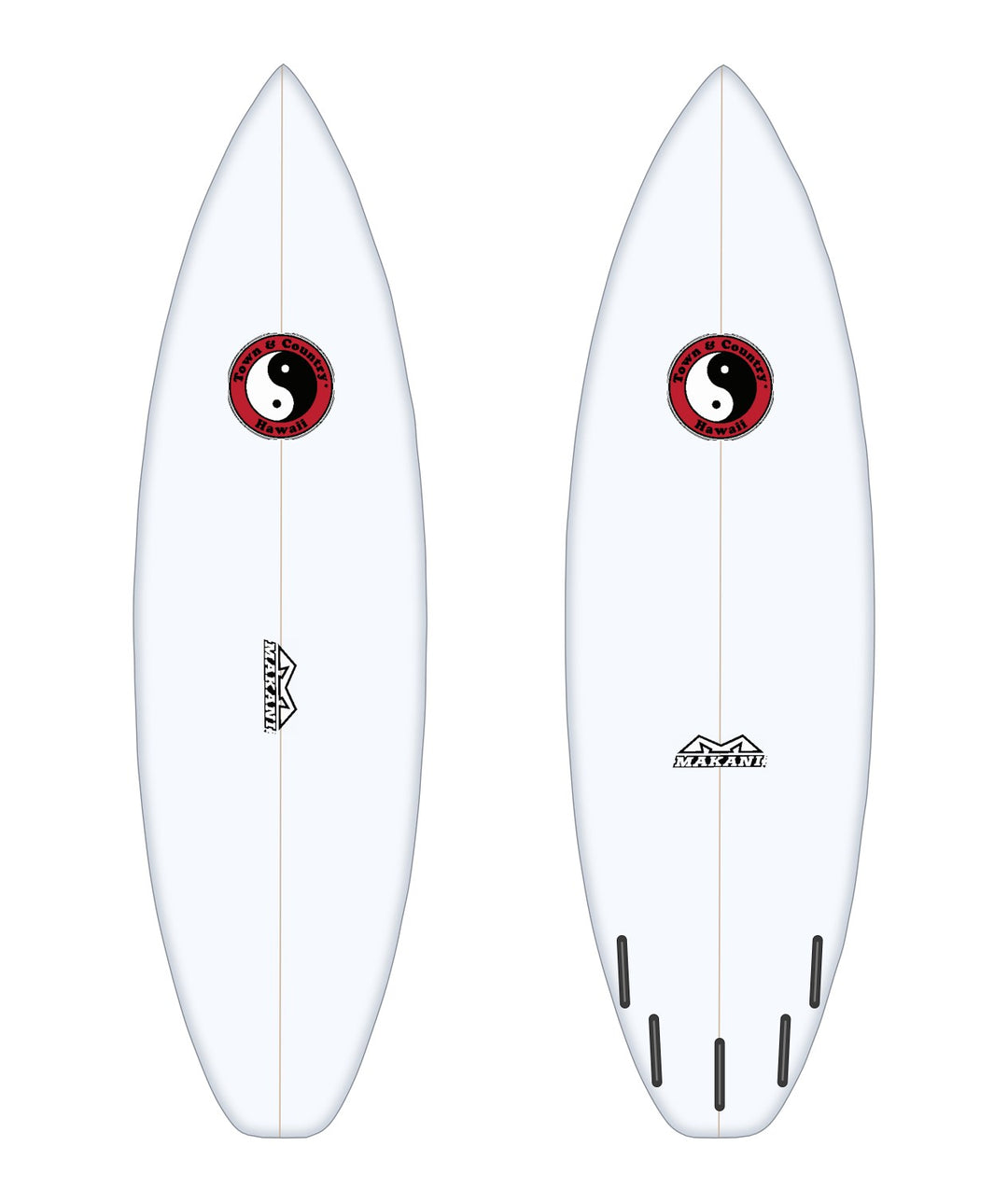 Dragon Slayer surfboard in white – deck and bottom
