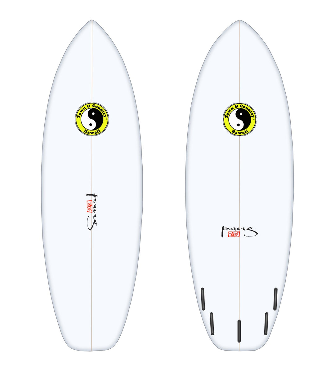 DragonFly surfboard in white – deck and bottom