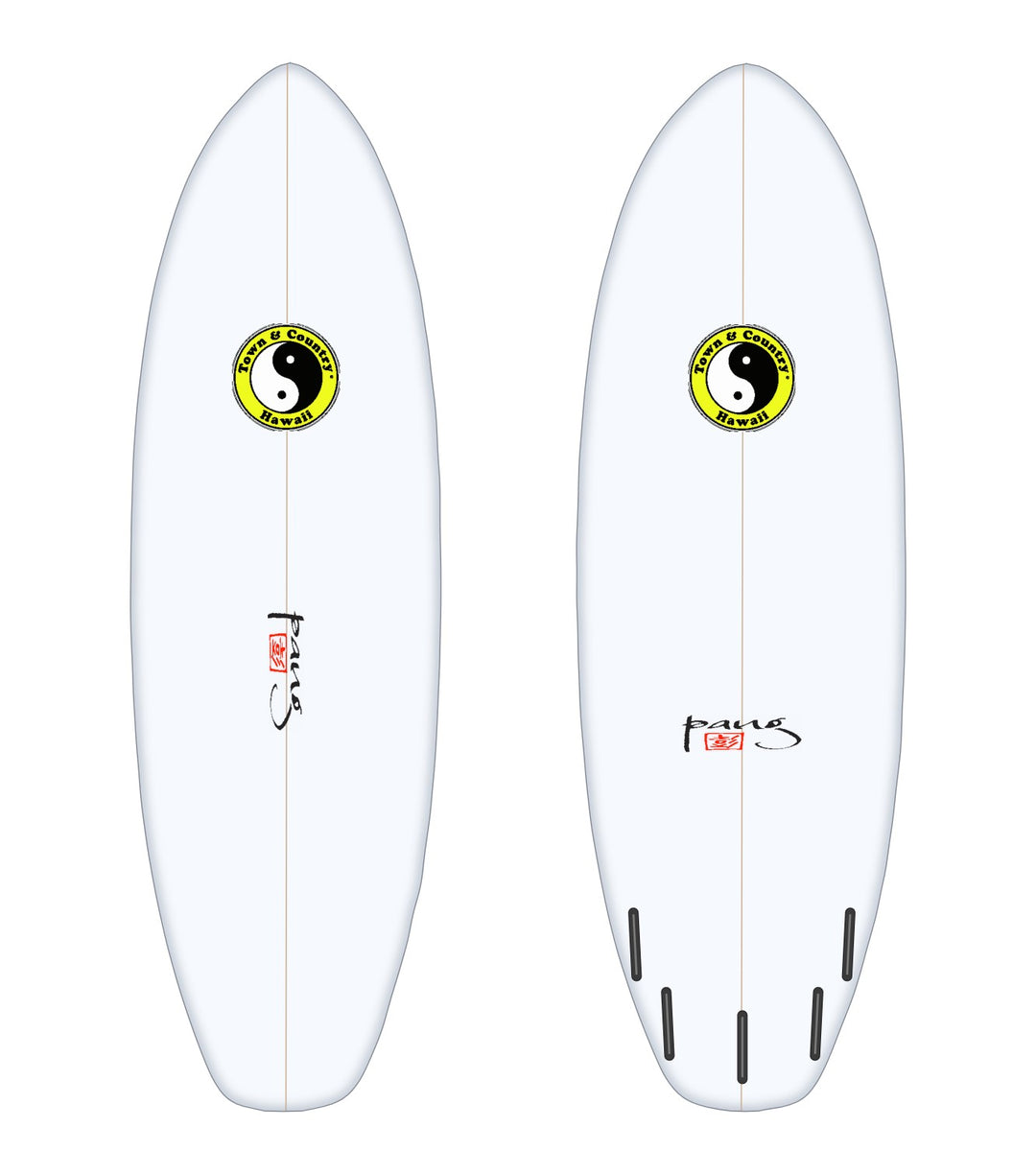 Gobbler surfboard in white – deck and bottom