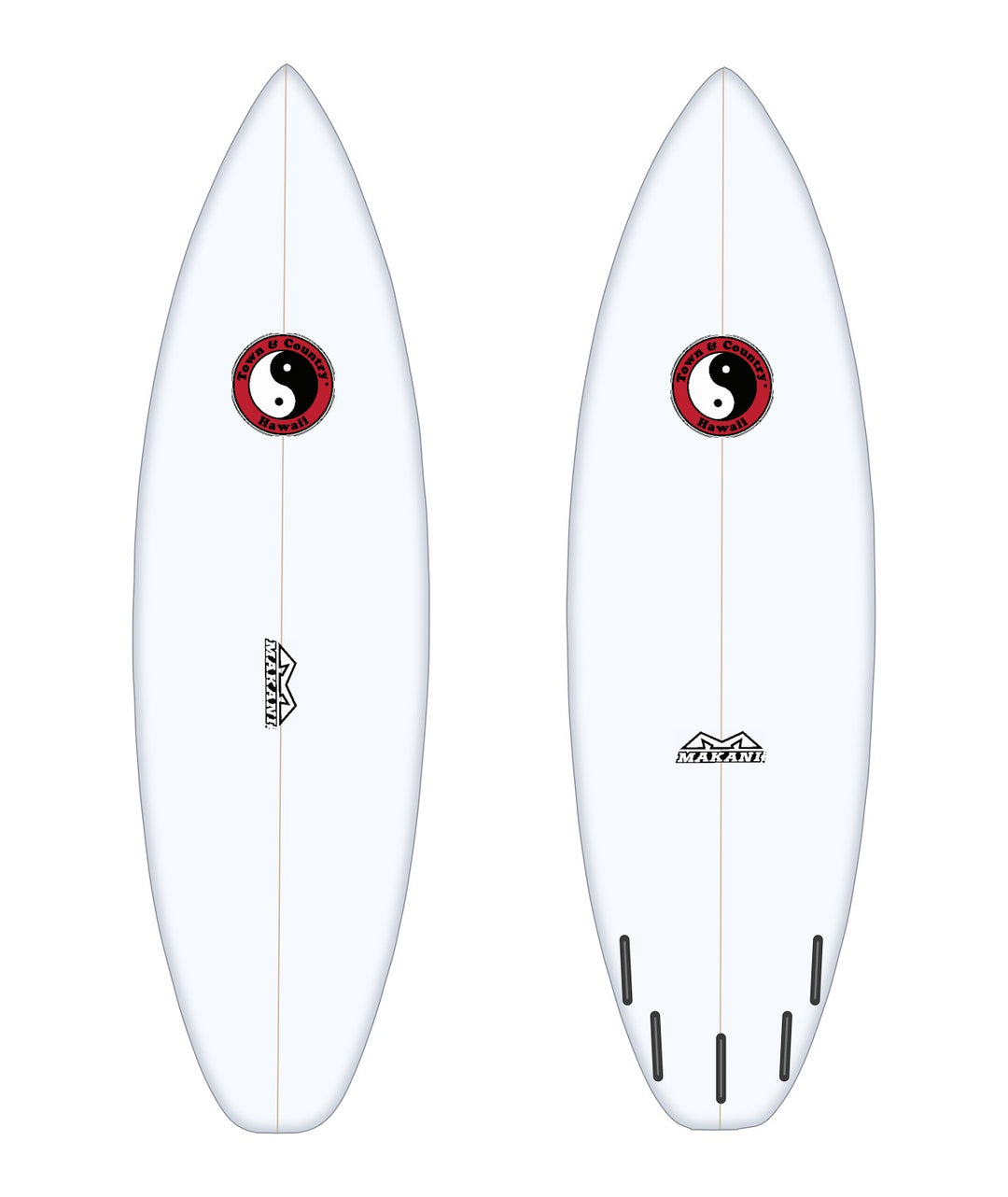 H-Mod Assassin surfboard in white – deck and bottom