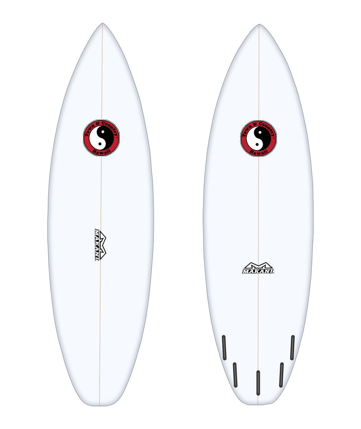 H-Mod Assassin surfboard in white – deck and bottom