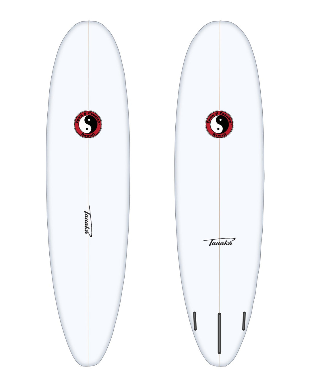 JR Model surfboard in white – deck and bottom