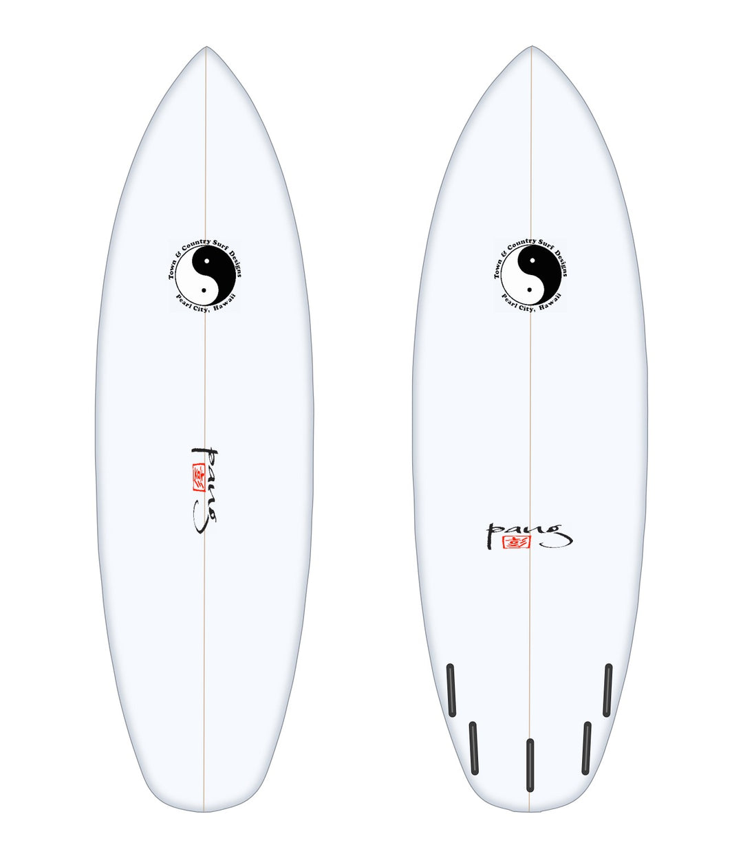 Jump Off surfboard in white – deck and bottom
