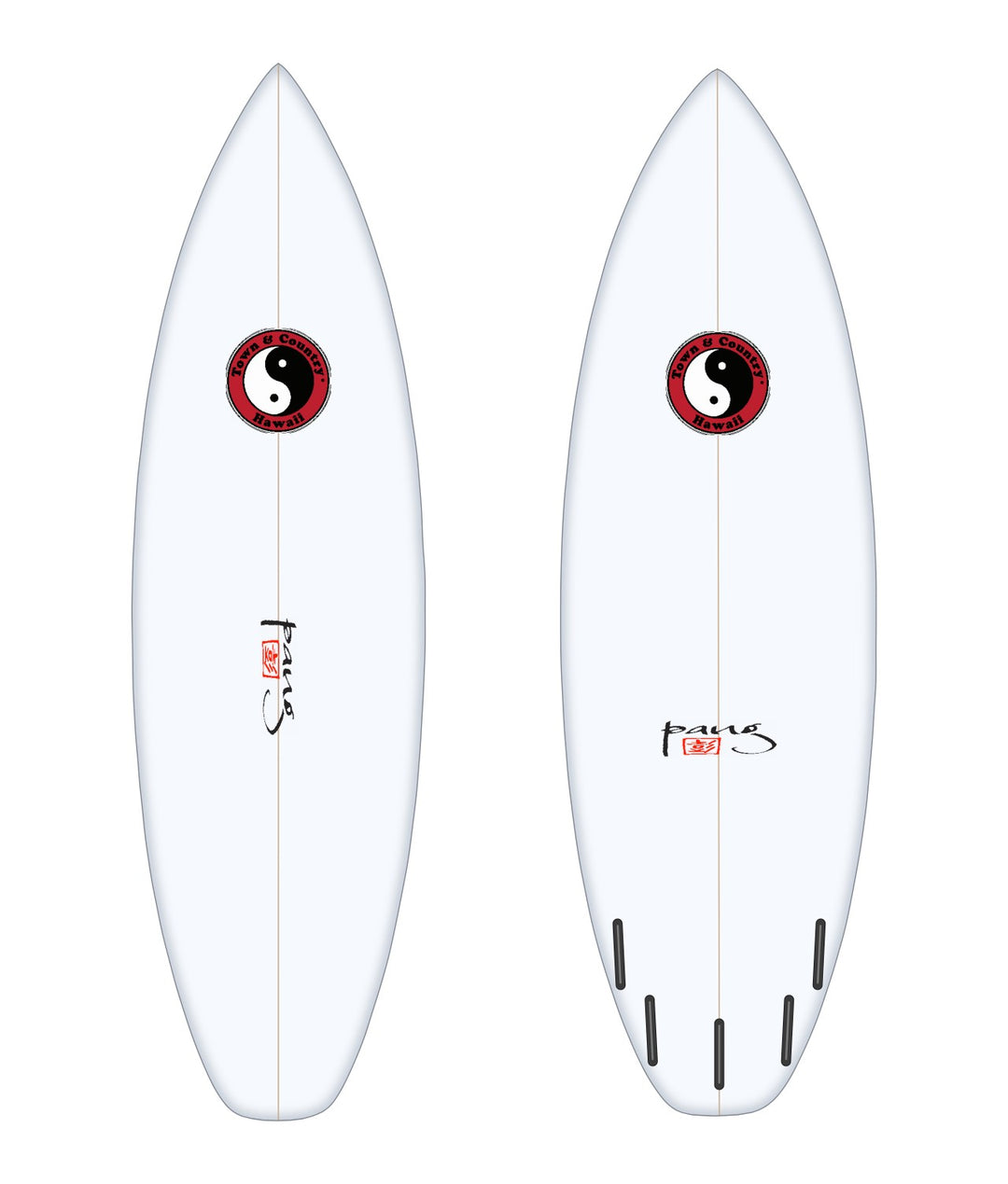 M16 surfboard in white – deck and bottom
