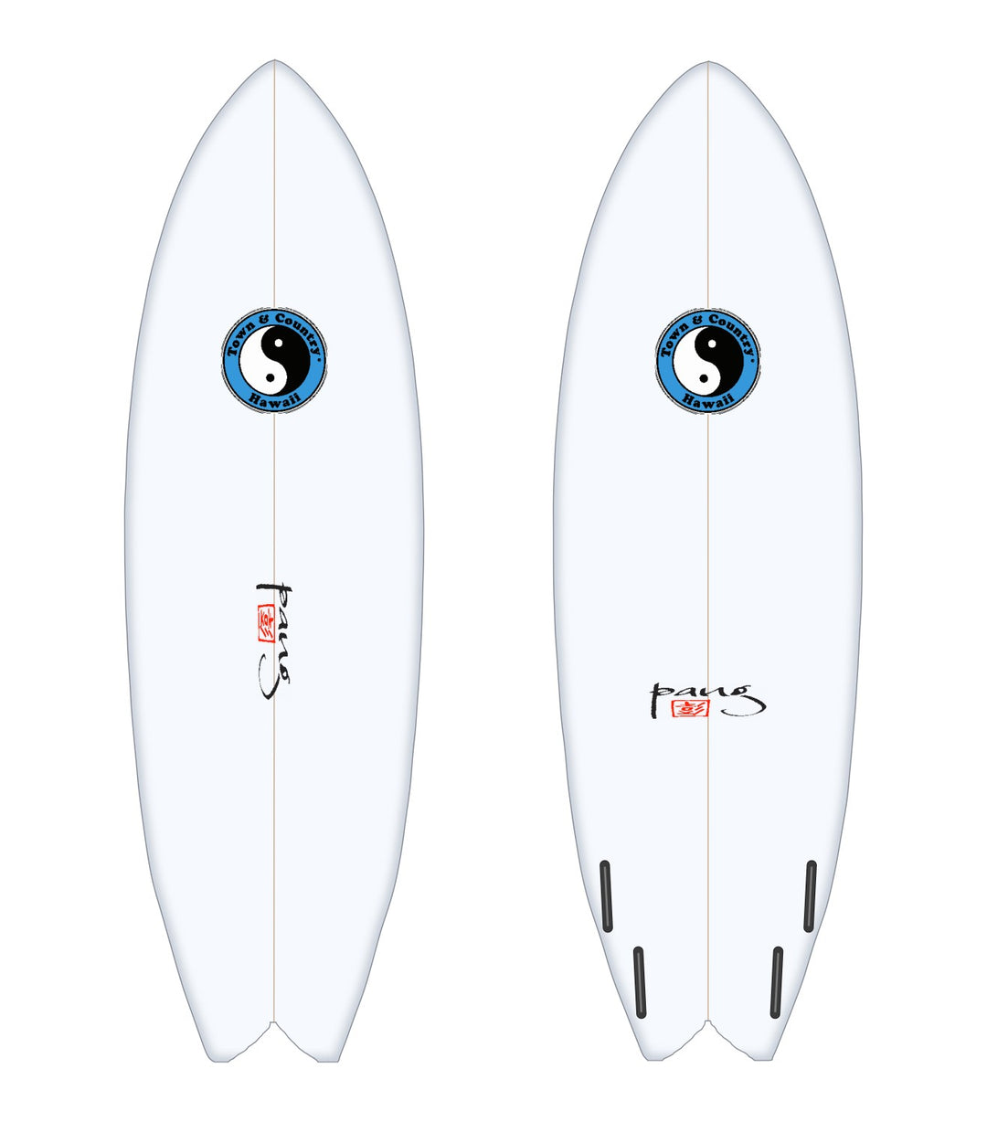 MF-2 surfboard in white – deck and bottom