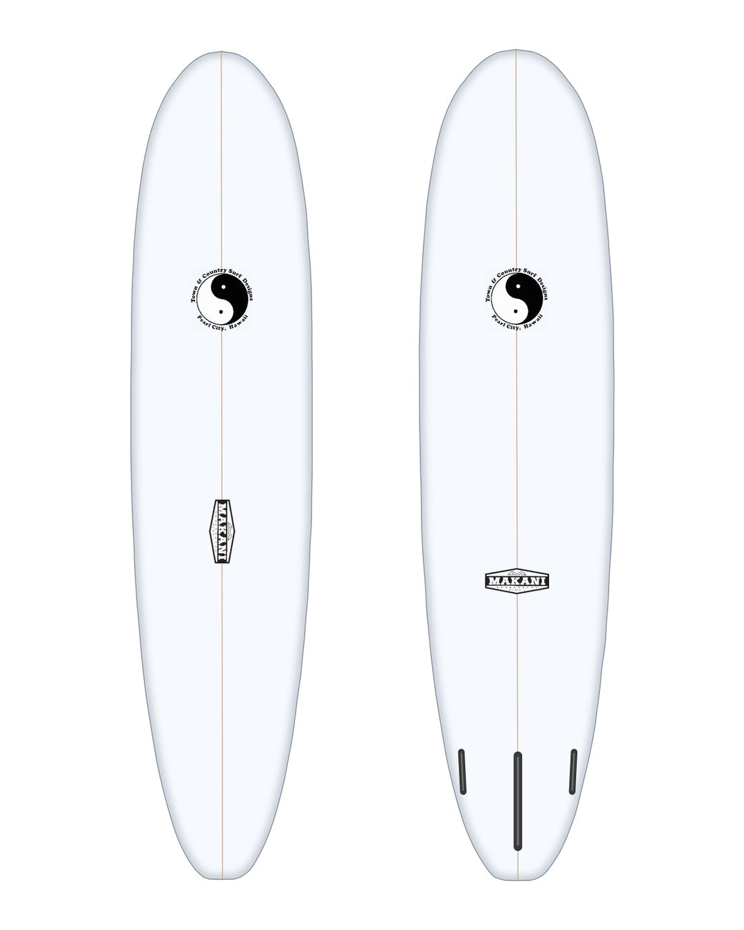 MLB surfboard in white – deck and bottom