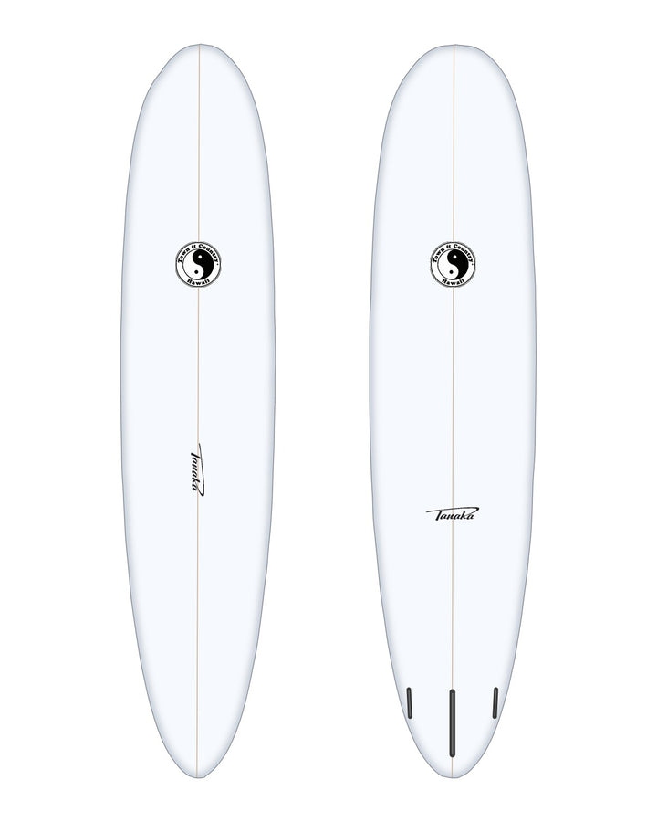 Pro Model surfboard in white – deck and bottom
