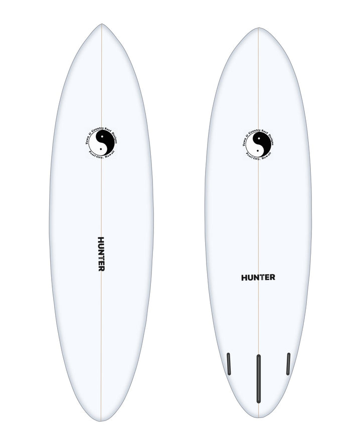 Regulator surfboard in white – deck and bottom