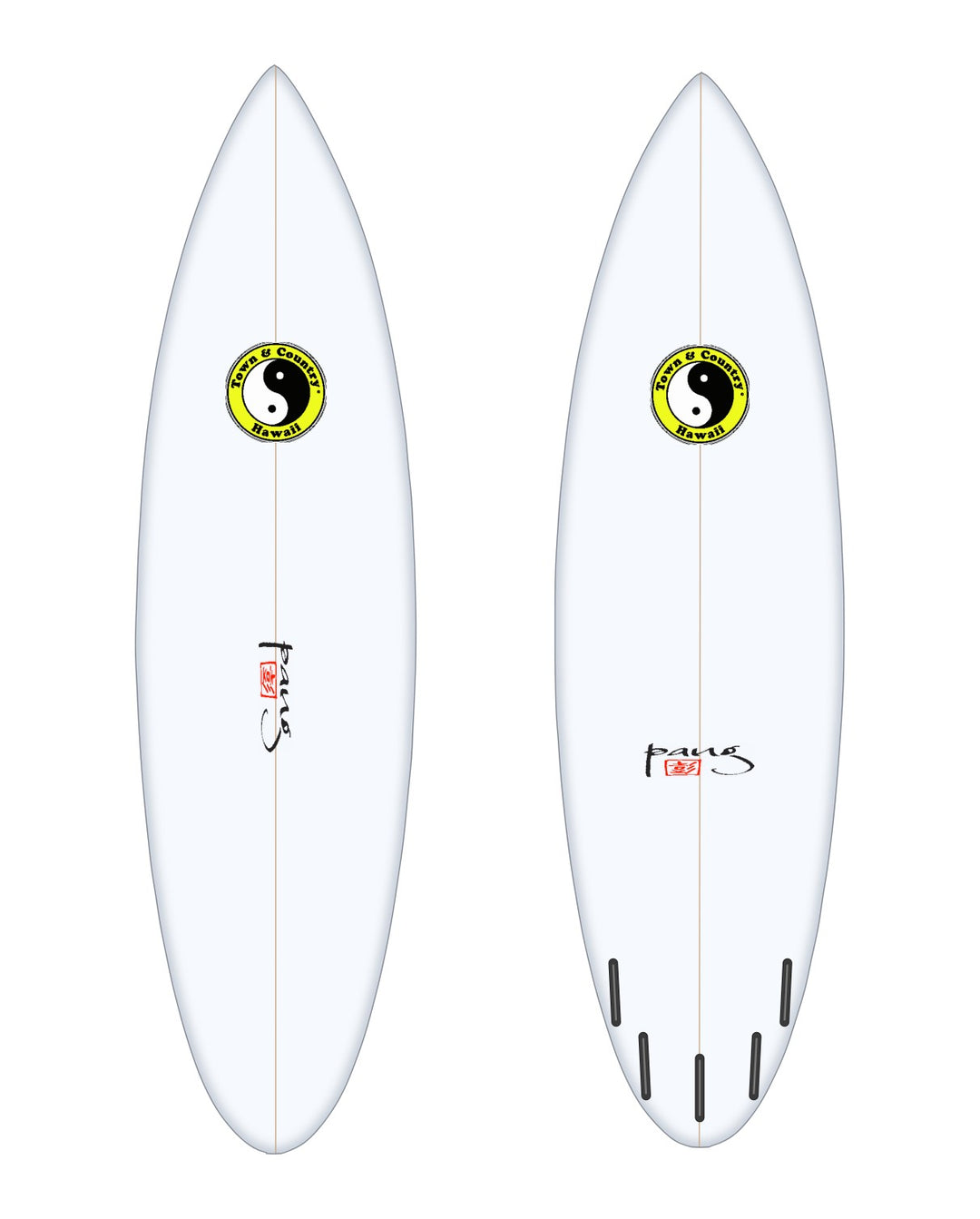 S-4VF surfboard in white – deck and bottom