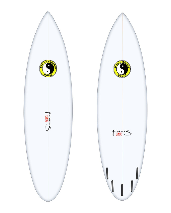 S-4VF surfboard in white – deck and bottom