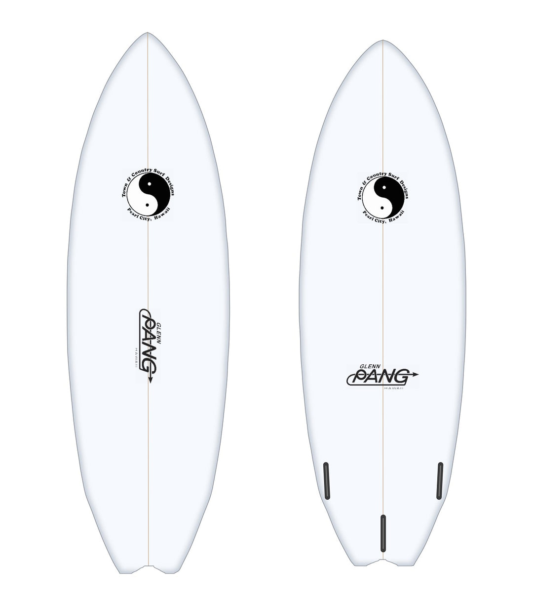 SINR surfboard in white – deck and bottom