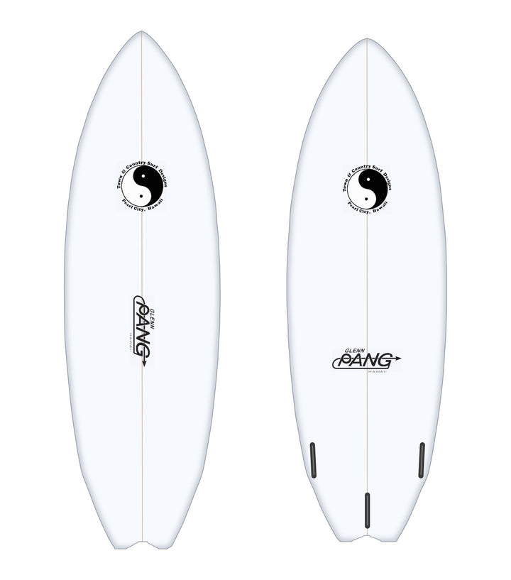 SINR surfboard in white – deck and bottom