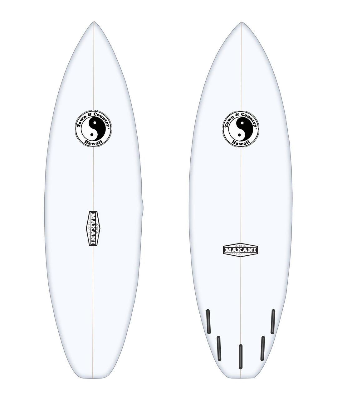 SK8 surfboard in white – deck and bottom