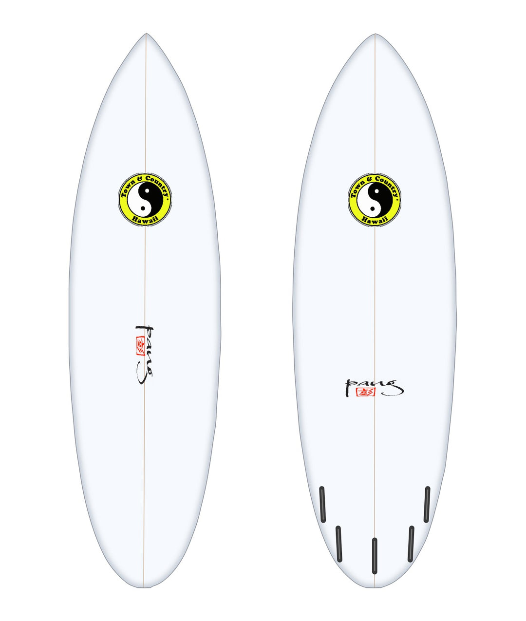 Smokebomb surfboard in white – deck and bottom
