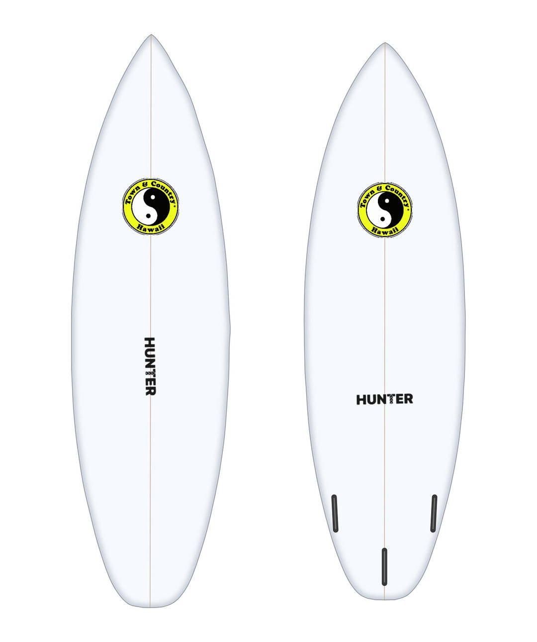 Thundercat surfboard in white – deck and bottom