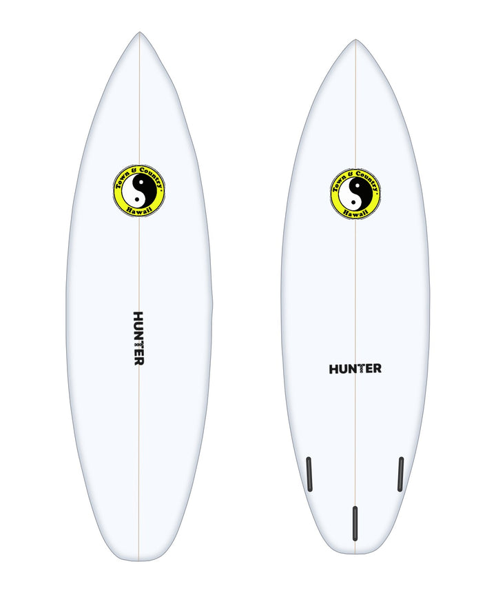 Thundercat surfboard in white – deck and bottom