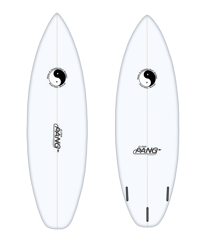 TM-2 surfboard in white – deck and bottom