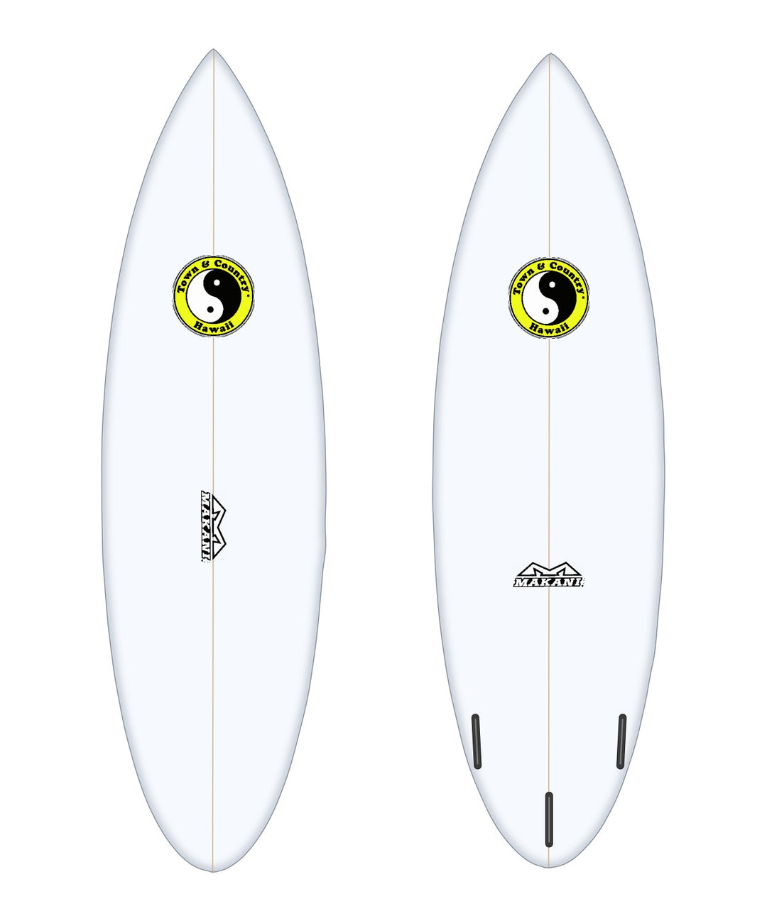 Viper surfboard in white – deck and bottom