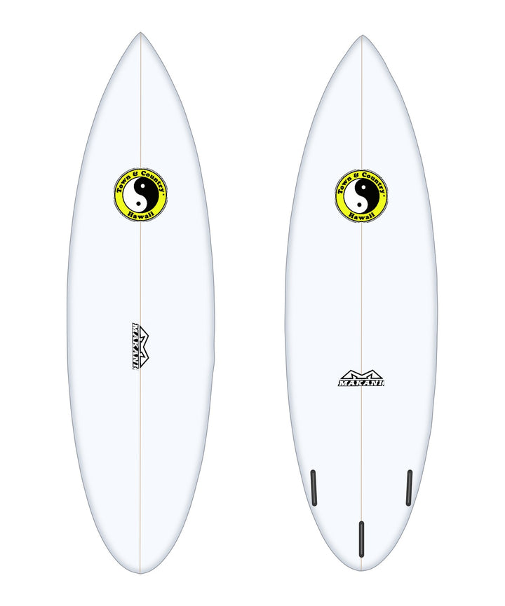 Viper surfboard in white – deck and bottom