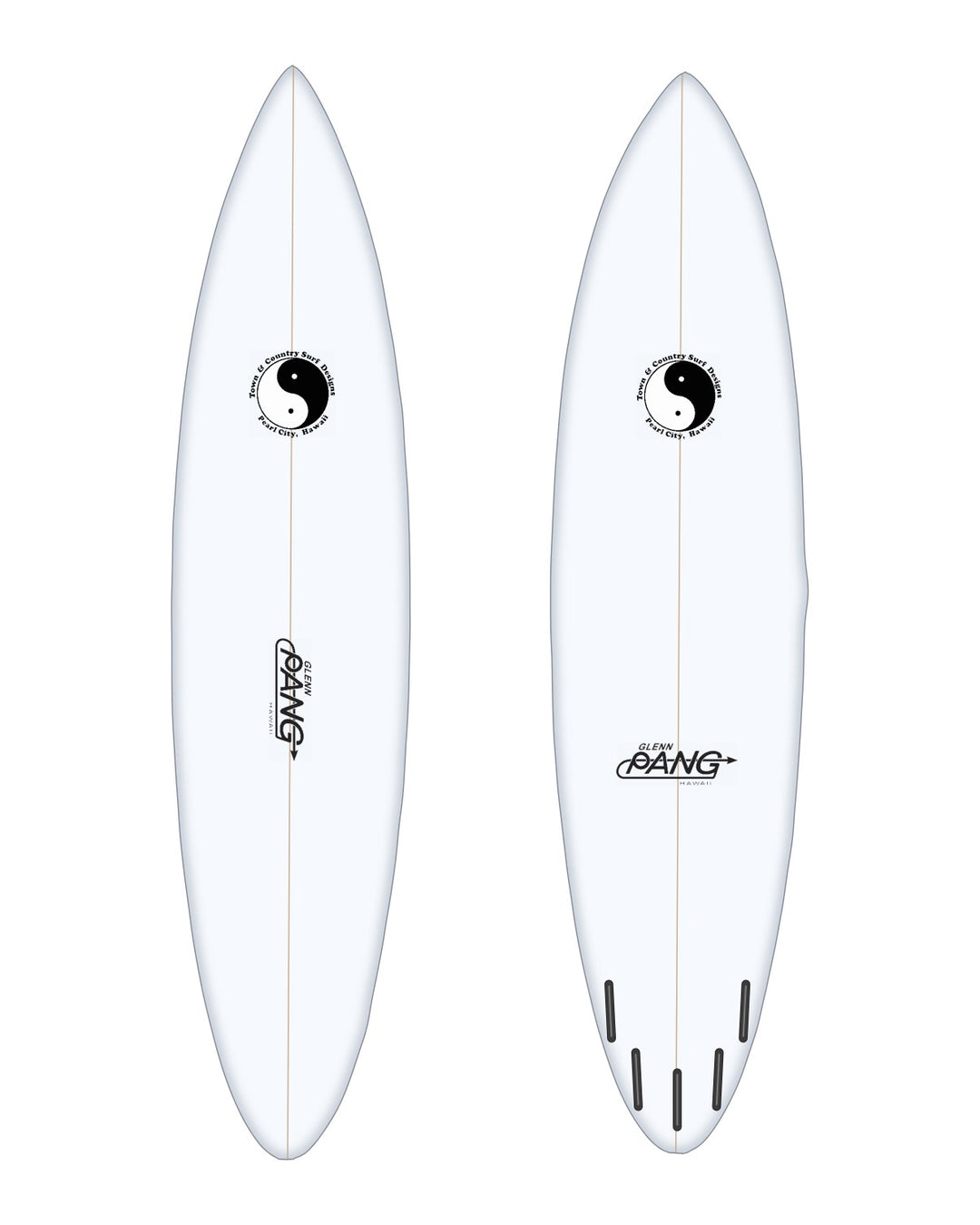 W-4XT surfboard in white – deck and bottom