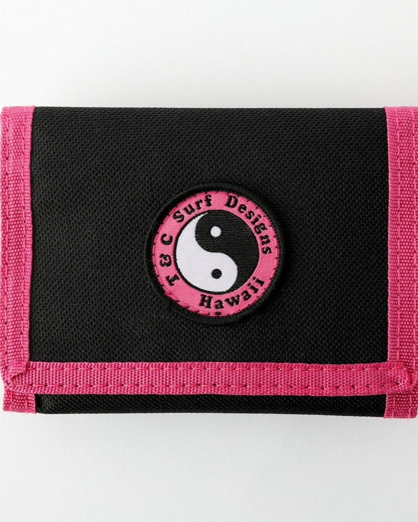 Nylon Velcro Wallet - Black / Pink