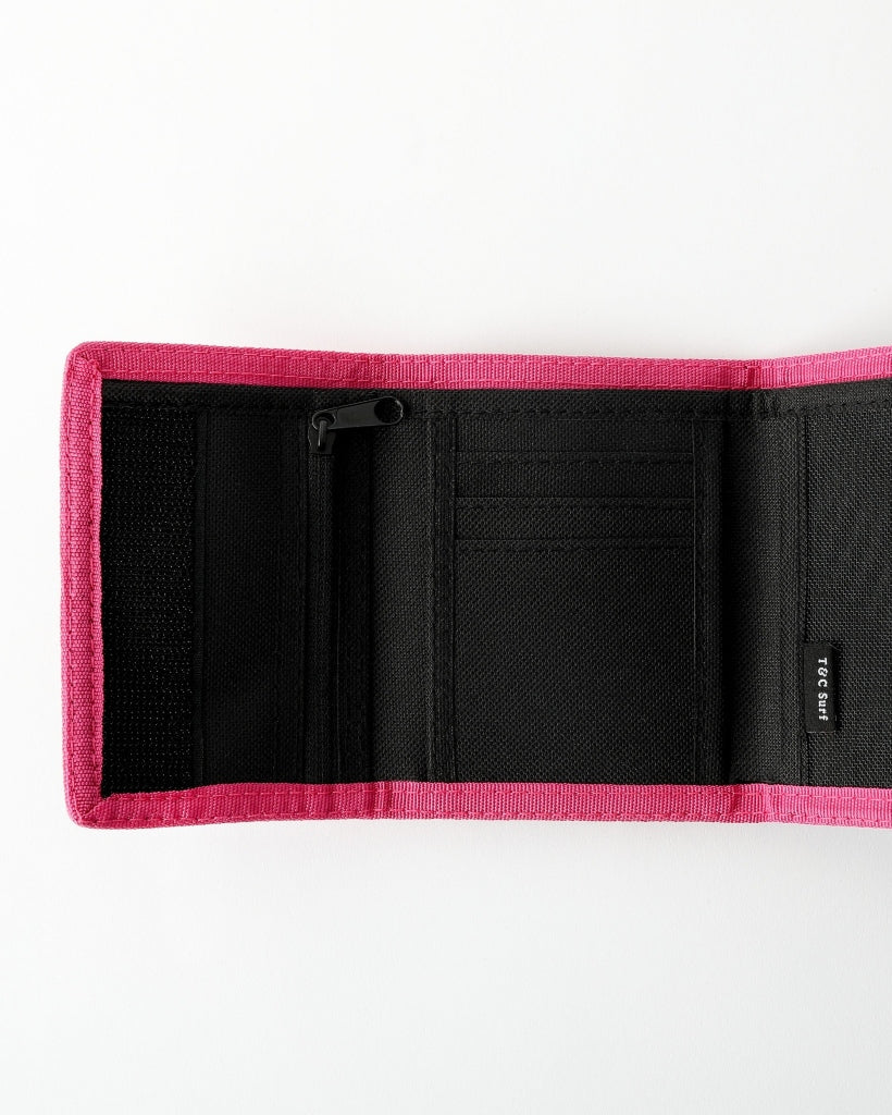 Nylon Velcro Wallet - Black / Pink