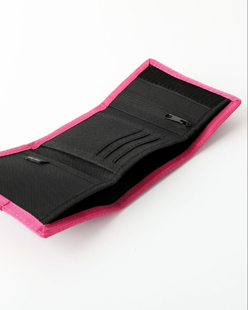 Nylon Velcro Wallet - Black / Pink