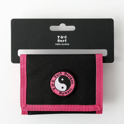 Nylon Velcro Wallet - Black / Pink
